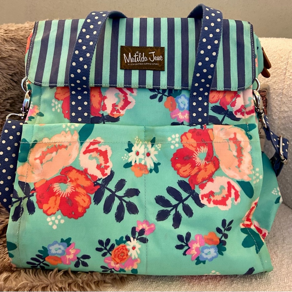 Matilda Jane Floral Tote with Teal and Coral